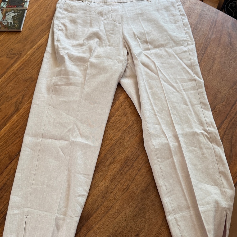 J Jill Linen Stretch Cropped Pants in Excellent Used Condition, Size L Classic!